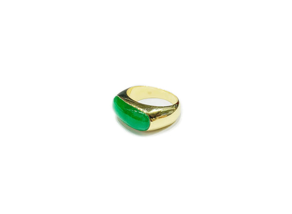 Rectangle Jade Ring (14K).