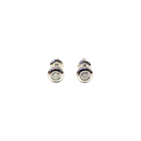 Diamond Round Earrings (14K).