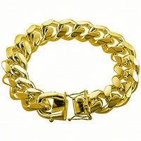 [Box Lock] Solid Miami Cuban Bracelet (Silver)