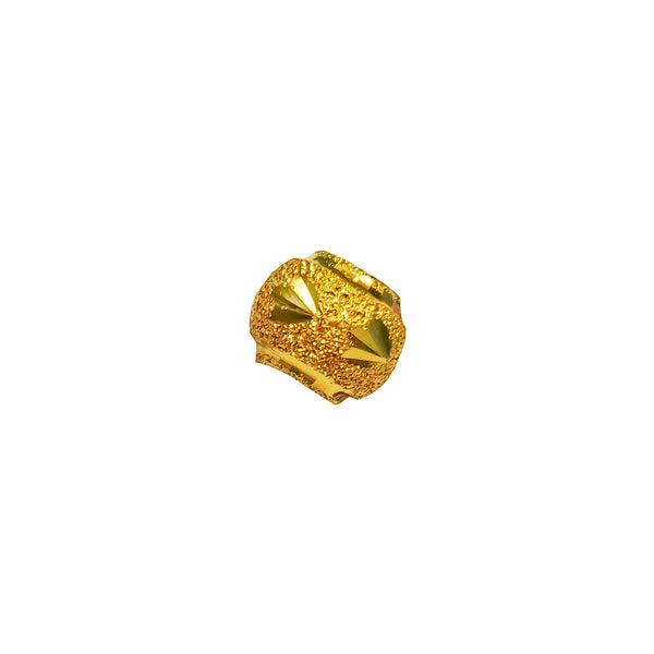 Fan Diamond Cut Sandblasted Bead (24K)