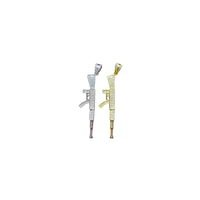 Iced-Out AK47 Rifle Pendant Silver