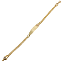 Tri-Tone Elephant Zirconia Bismark ID Bracelet (14K).