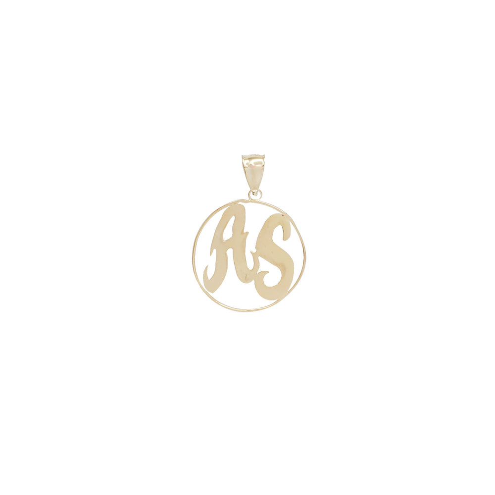 "AS" Round Charm(14K)