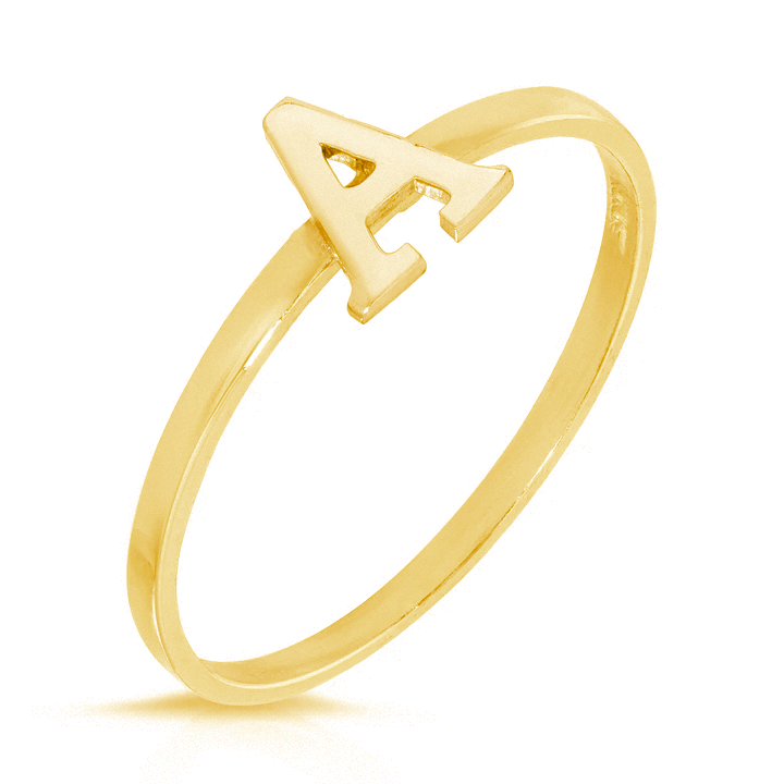 Plain Initial Letter Ring (14K)