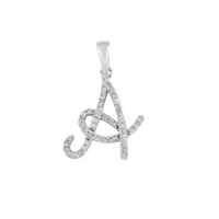 [0.7 inch] Diamond Initial Letter Pendant (14K)