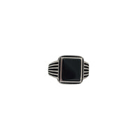 Rectangular Black Onyx Ring (Silver)