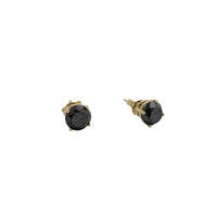Black Diamond Stud Earrings (14K)