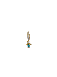 Girl shaped CZ dangling Earring (14K)
