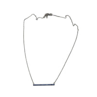 Blue Bar Necklace (Silver)