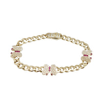 Zirconia Butterfly Monaco Bracelet (14K)