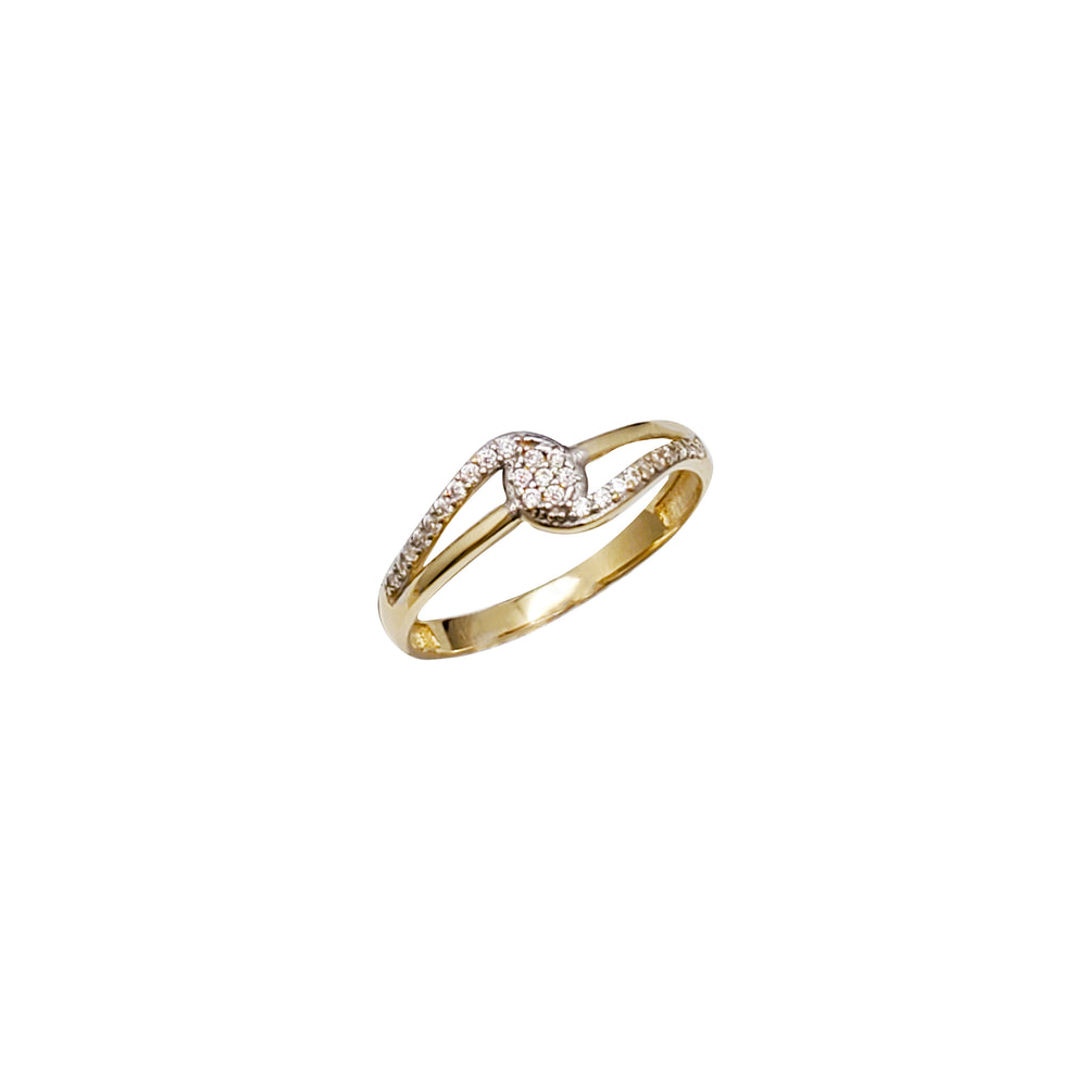 Cubic Zirconia Bypass Ring (14K)