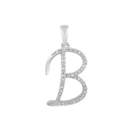 [0.7 inch] Diamond Initial Letter Pendant (14K)