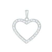 Diamond Baguette Heart Pendant (14K)