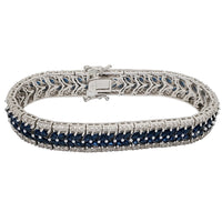 Blue & White CZ Bracelet (Silver)