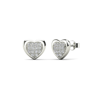 Diamond Puffy Heart Stud Earring (14K)