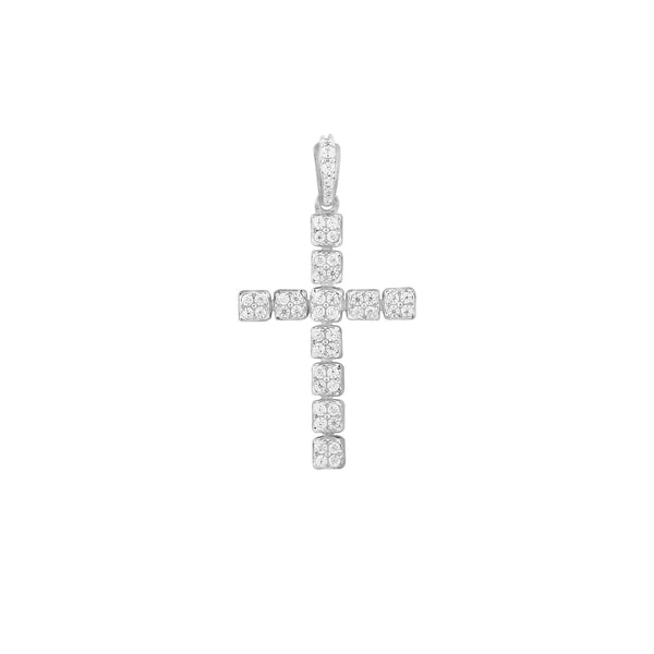 Iced-Out Diamond Cross Pendant (14K)