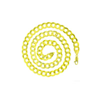 [Solid] Curb/Italian-Cuban Link Ankle Bracelet (14K).