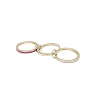 Zirconia Connected 3-Piece Stack Ring (14K)