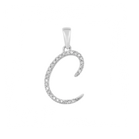 [0.7 inch] Diamond Initial Letter Pendant (14K)