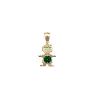Zirconia Birthstones Little Boy Pendant (14K)