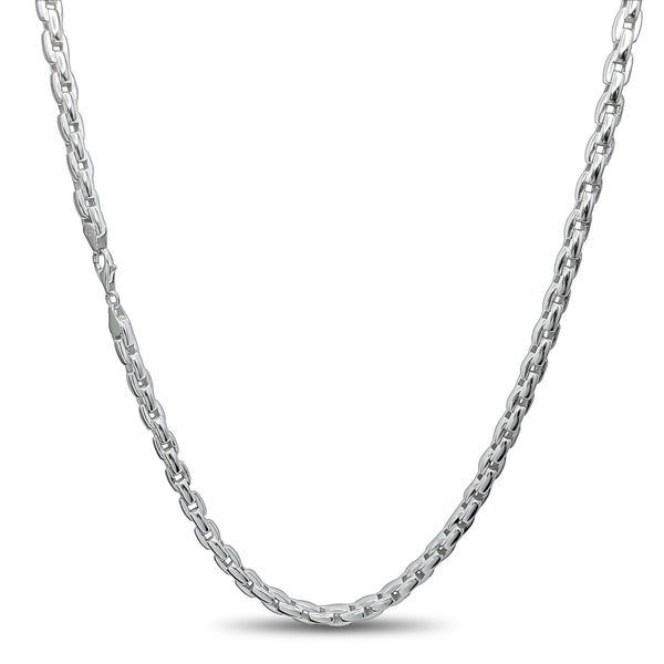 Box Cable Chain Necklace (Silver)