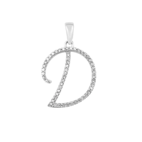 [0.7 inch] Diamond Initial Letter Pendant (14K)