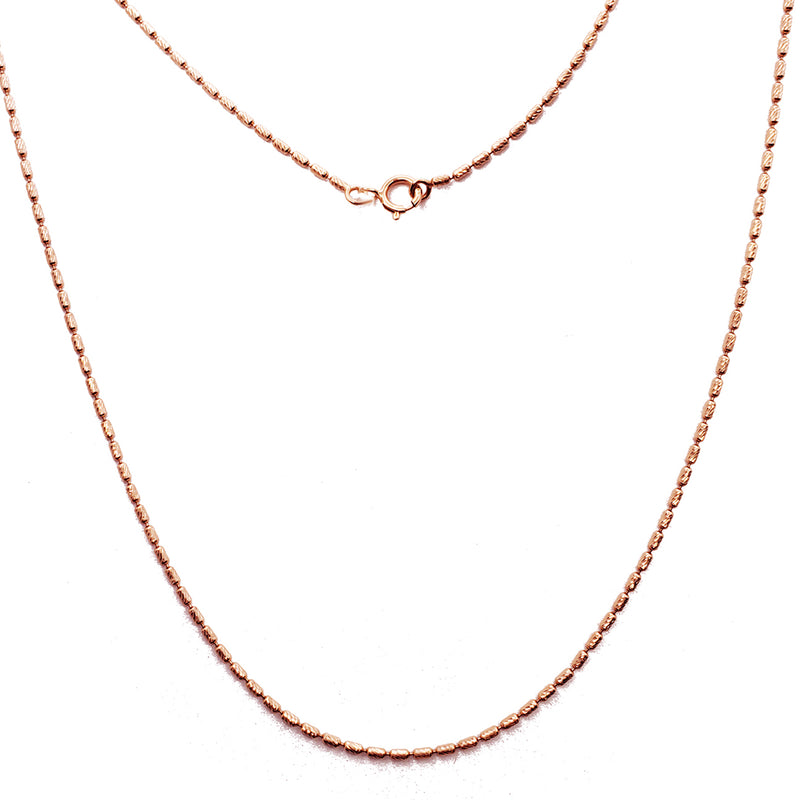 Diamond-Cut Elongated Bead Chain (14K)