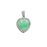 Diamond Jade Heart Pendant (14K)