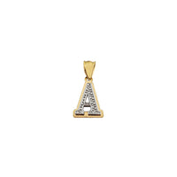 Two-Tone Double-Layered Textured Initial Pendant (14K)