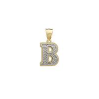 Two-Tone Double-Layered Textured Initial Pendant (14K)