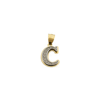 Two-Tone Double-Layered Textured Initial Pendant (14K)