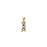 Two-Tone Double-Layered Textured Initial Pendant (14K)