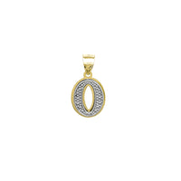 Two-Tone Double-Layered Textured Initial Pendant (14K)