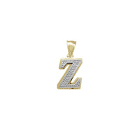 Two-Tone Double-Layered Textured Initial Pendant (14K)