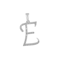 [0.7 inch] Diamond Initial Letter Pendant (14K)