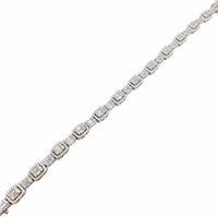 Baguette Cubic Zirconia Silver Bracelet (silver).