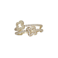 Flower Bypass Ring 14K
