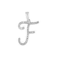 [0.7 inch] Diamond Initial Letter Pendant (14K)