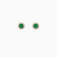 Cluster Around Round CZ Stud Earrings (14K)