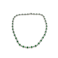 Green Fancy Necklet ( Silver )