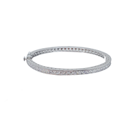 Cubic Zirconia Bangle Bracelet (Silver)