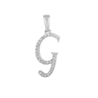 [0.7 inch] Diamond Initial Letter Pendant (14K)