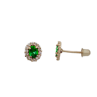 Oval Cubic Zirconia Stud Earrings (14K)