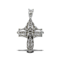 Diamond Two-Tone Interlocked Cross Pendant (14K)