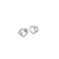 Heart CZ Stud Earring (Silver)