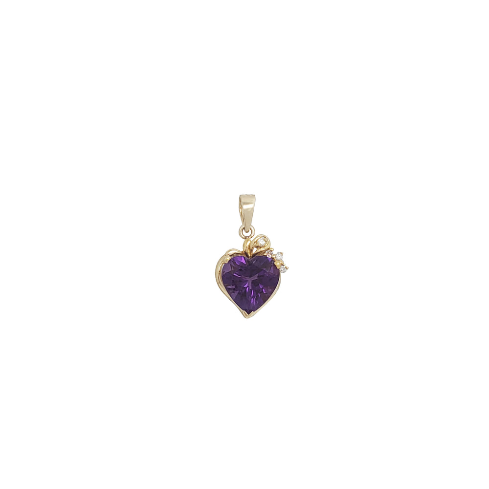 Heart Amethyst Pendant (14K)