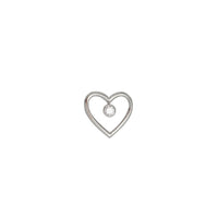 CZ Heart Pendant  (Silver)