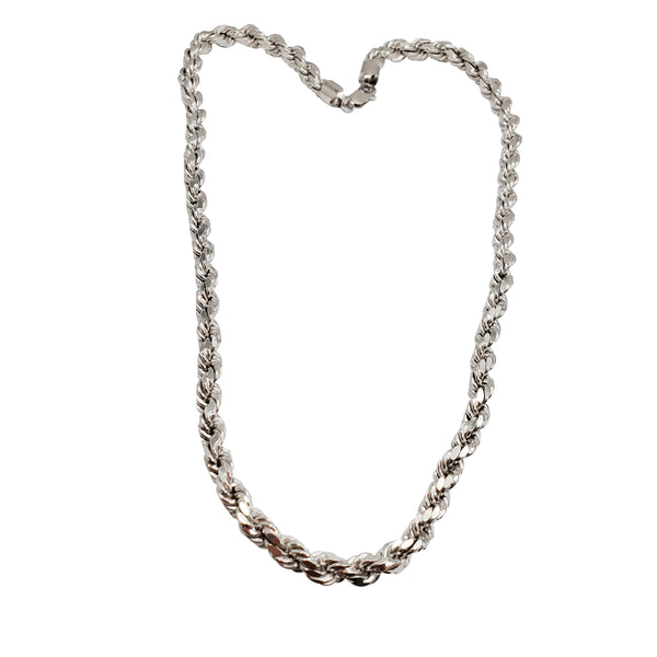 Hollow Rope Chain  (Sterling Silver)