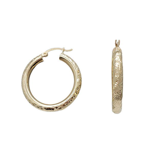 Diamond Cuts Hoop Earrings (14K)