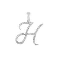 [0.7 inch] Diamond Initial Letter Pendant (14K)